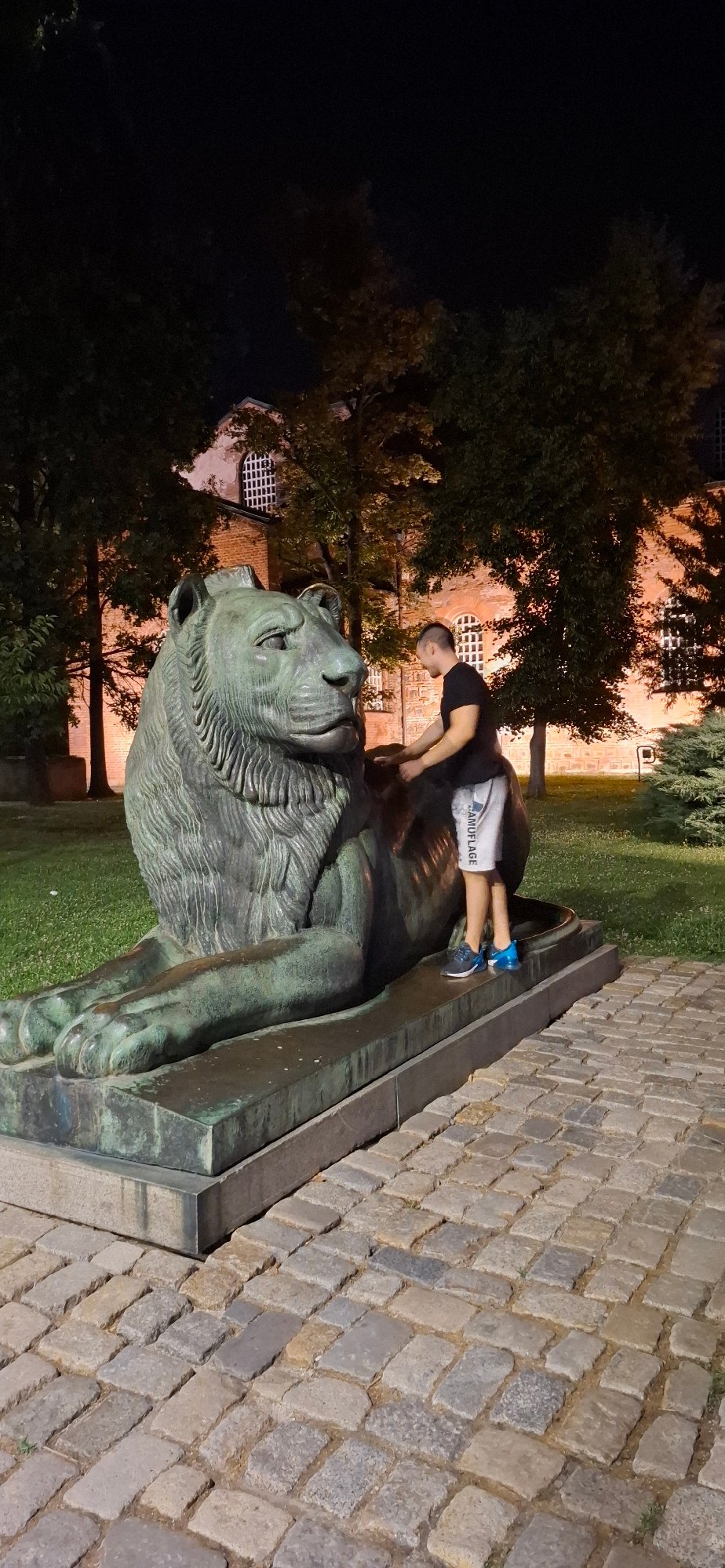 Nighttime stroll through Sofia's landmarks and public sculptures