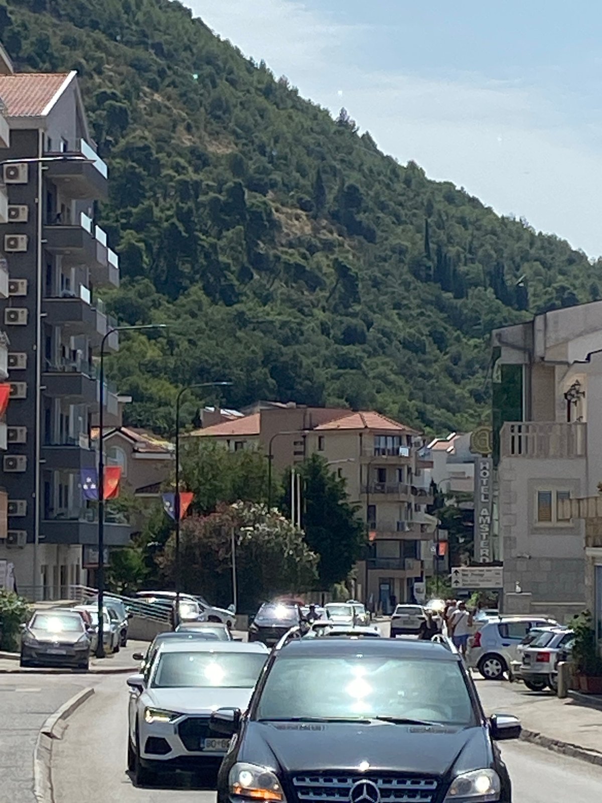Street scenes and garden details from a sunny Budva morning