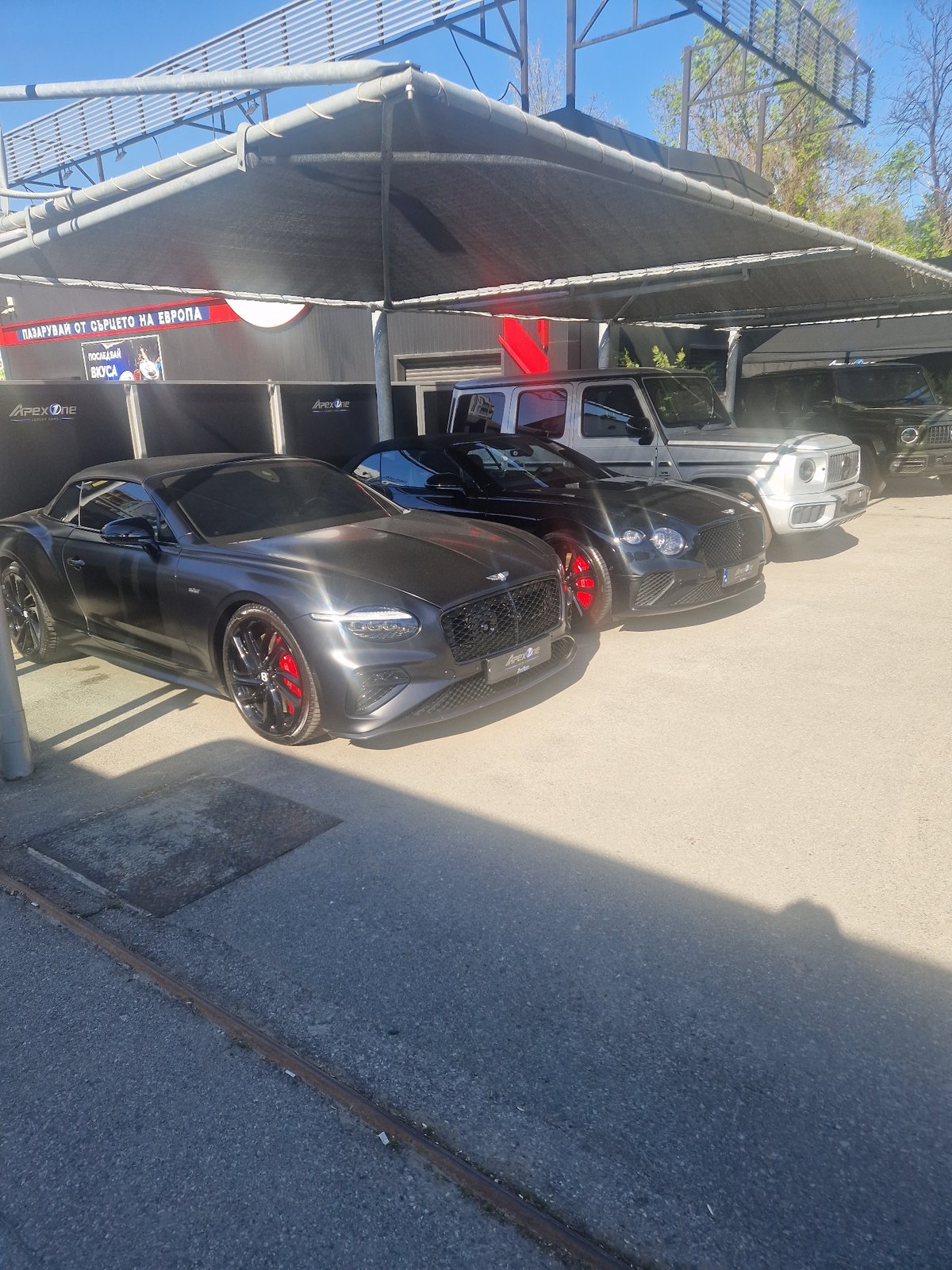 Luxury vehicles spotted in outdoor parking areas