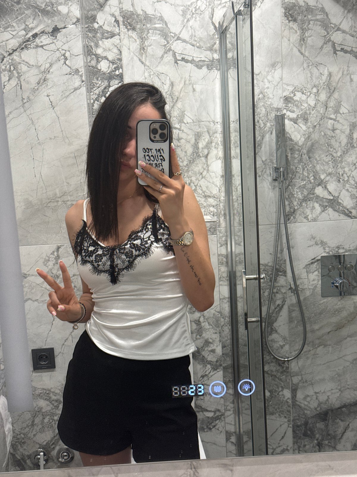 Bathroom mirror selfie session in Shumen, Bulgaria