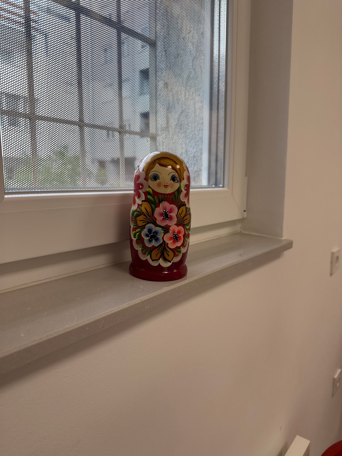 Colorful matryoshka doll spotted on Zagreb window sill