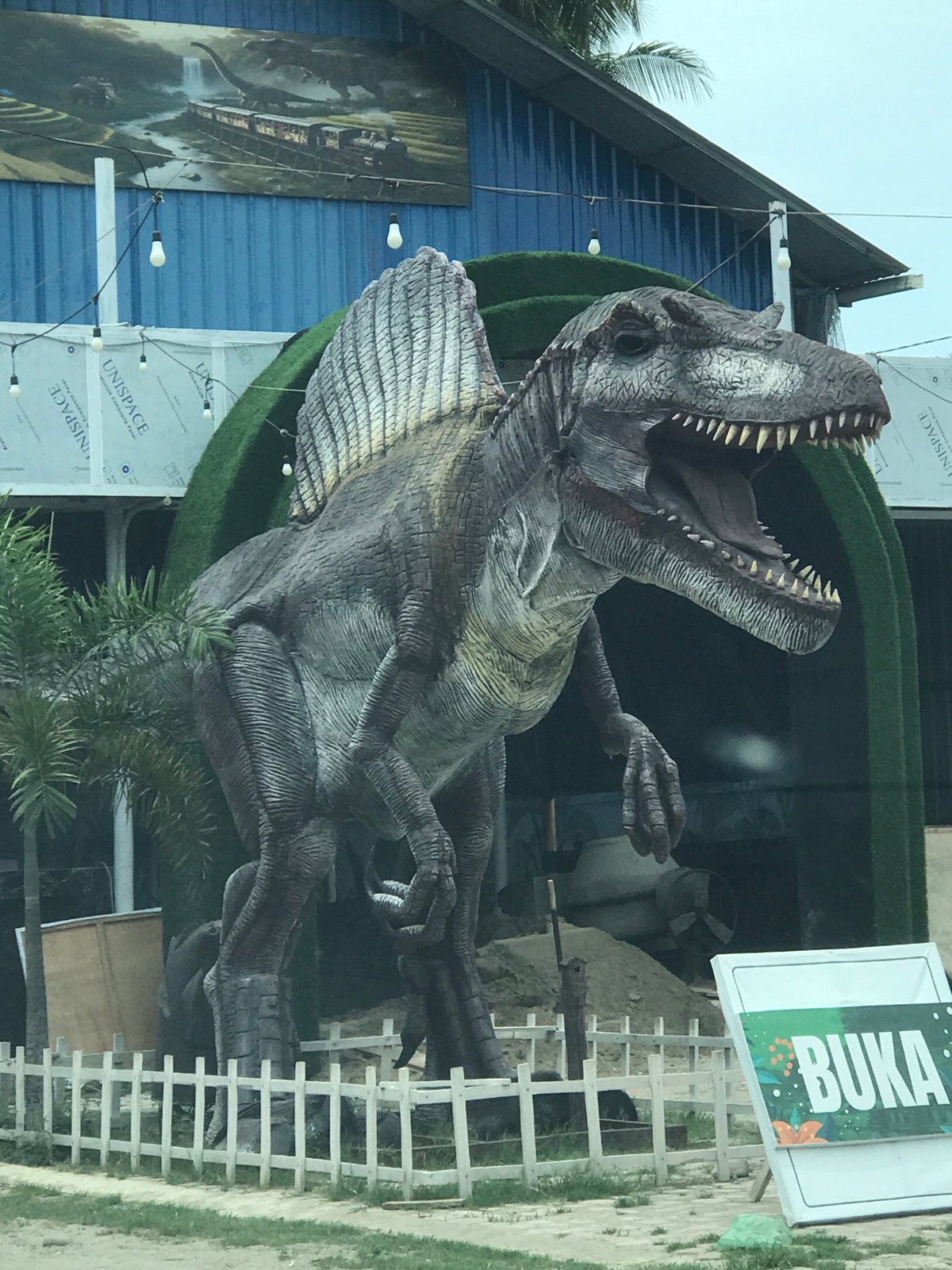 Dinosaur park attraction documented in Lhokseumawe, Indonesia
