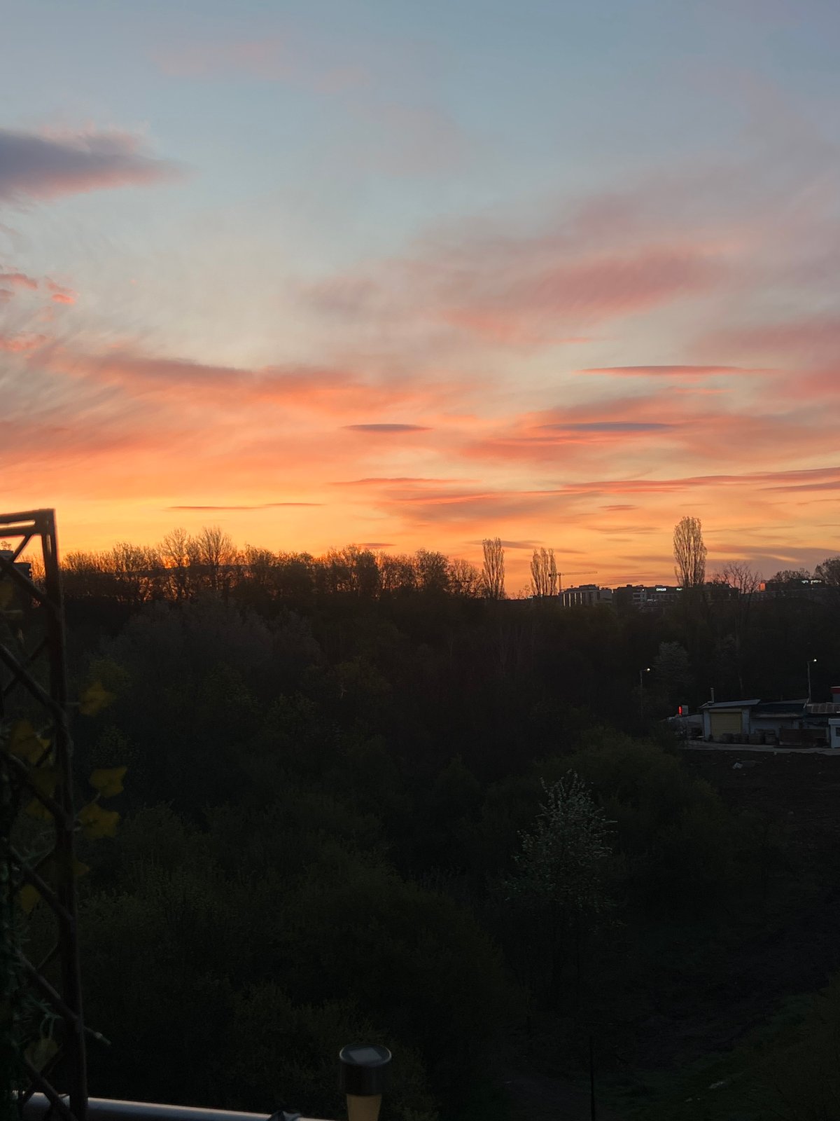 Colorful dawn sky observed over Sofia, Bulgaria