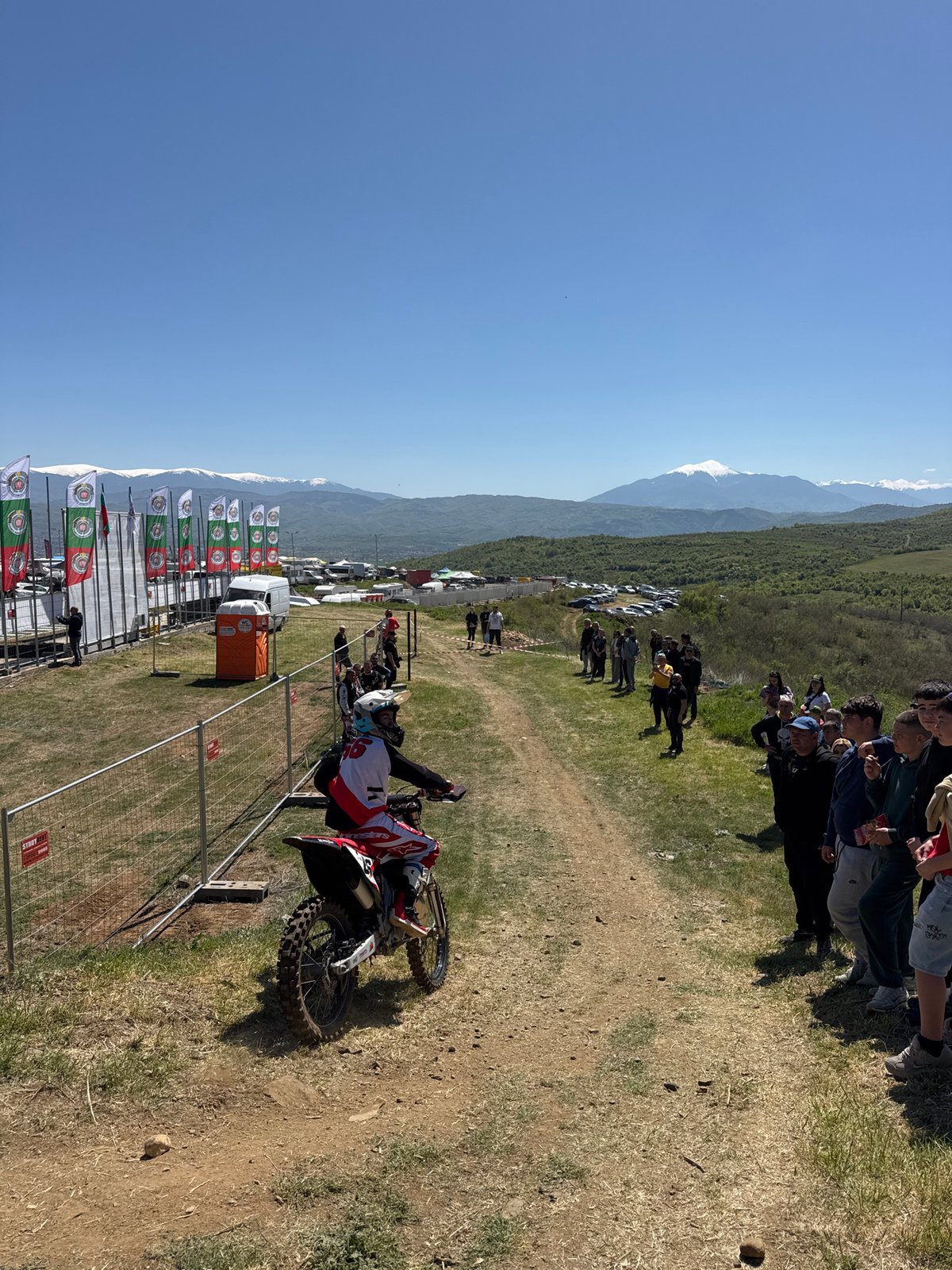 Motocross event with crash draws spectators in Selishte, Bulgaria