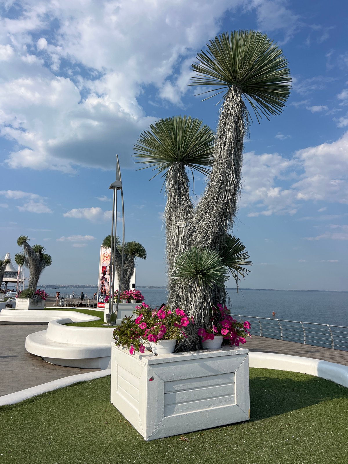 Odesa's Black Sea waterfront on a clear summer afternoon