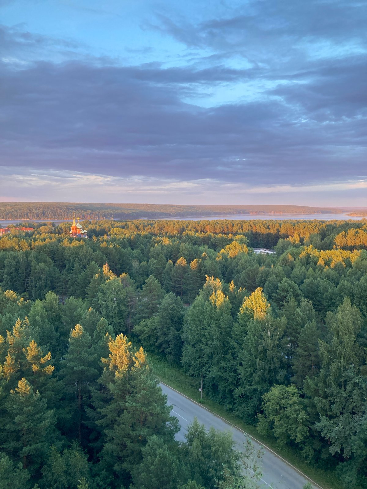 Sunset evening exploring Chaikovsky, Russia