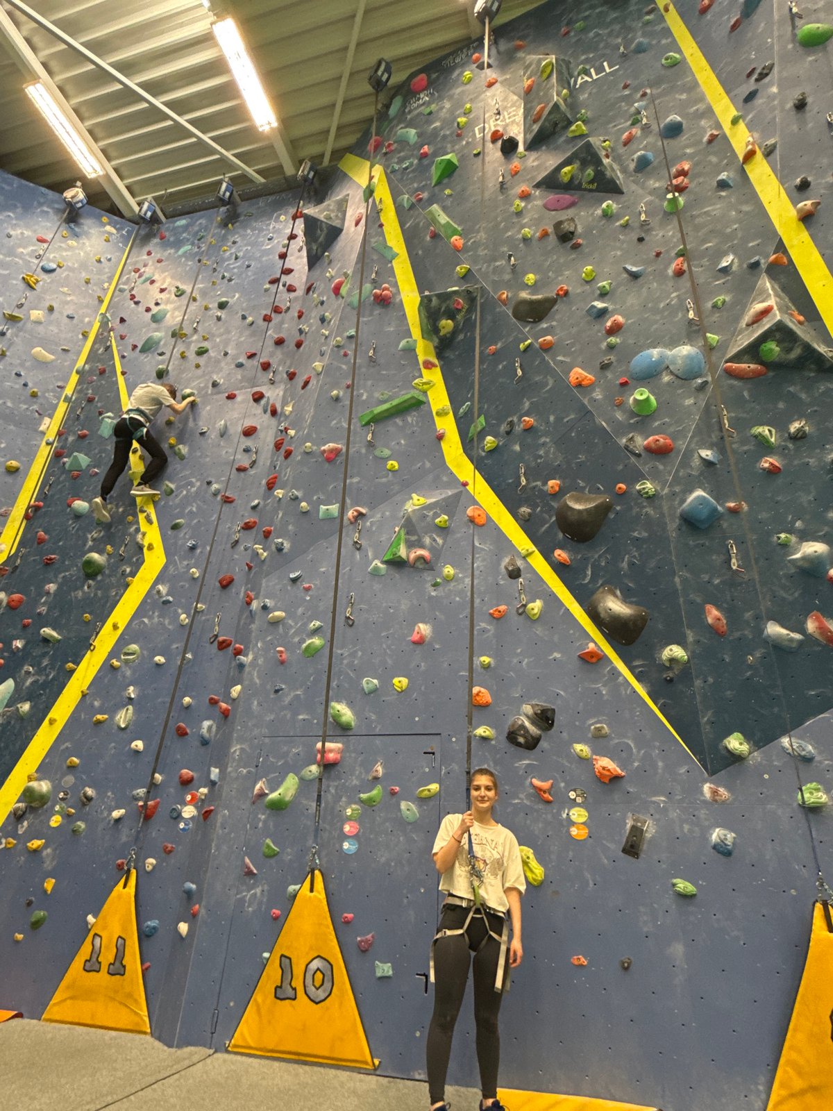 Rock climbers practice at indoor gym in Sofia