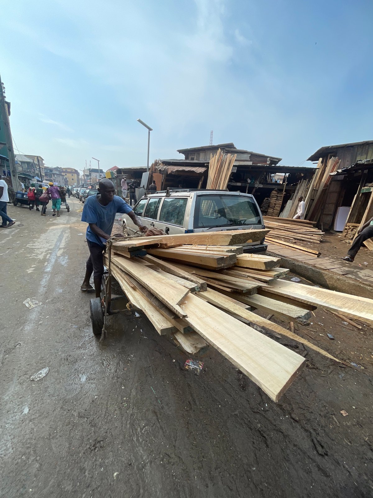 Lagos street life captured during afternoon commercial activity
