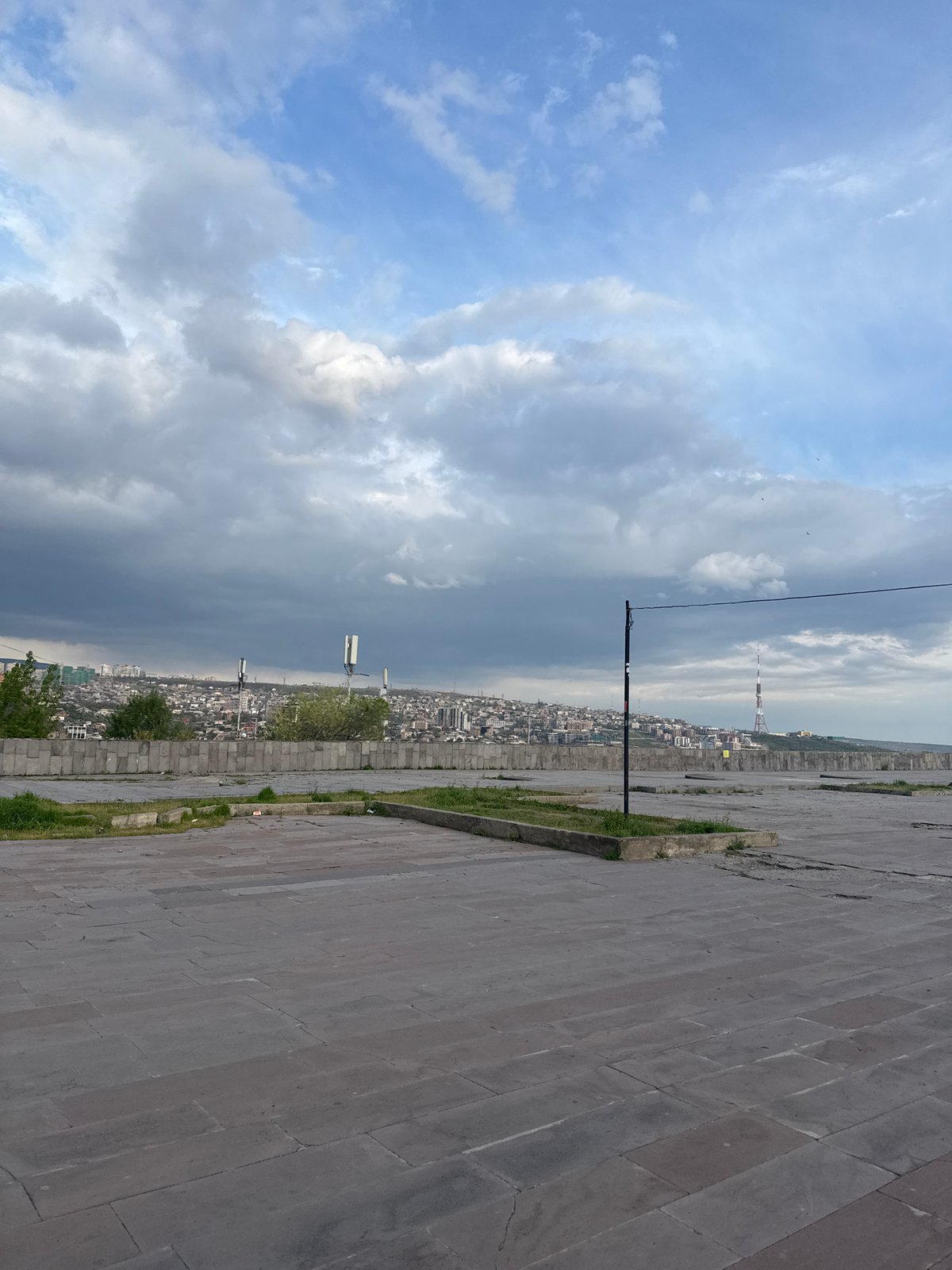 Elevated cityscape observation captured in Yerevan, Armenia