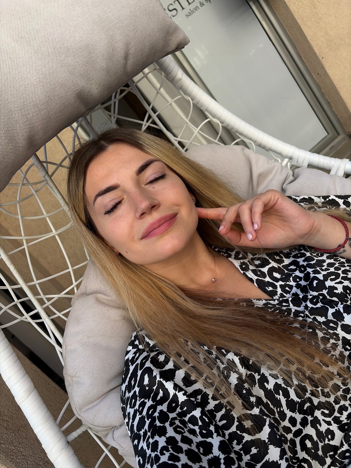 Woman enjoys quiet morning routine in Budva, Montenegro