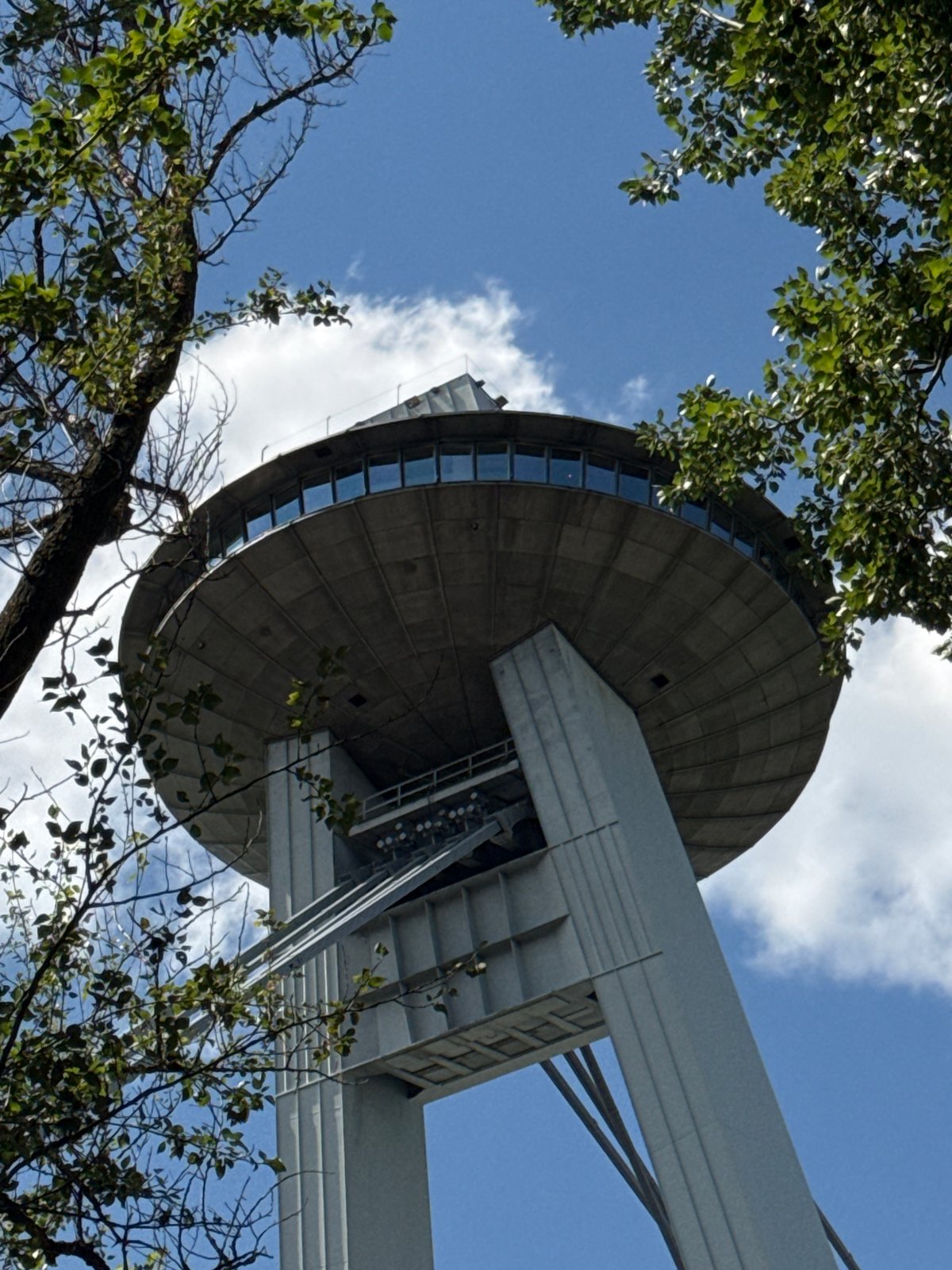 Afternoon around Bratislava's UFO bridge and riverside park