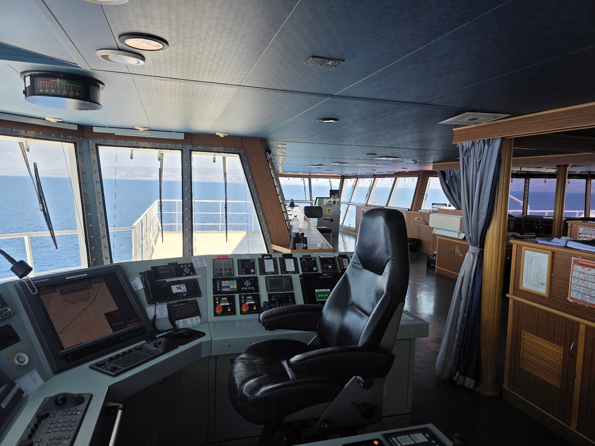 Ship bridge navigation off Sicily, Furuno ECDIS on display
