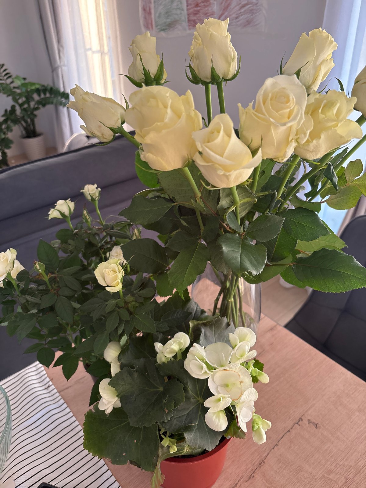 White floral arrangement documented indoors in Chaikovsky, Russia