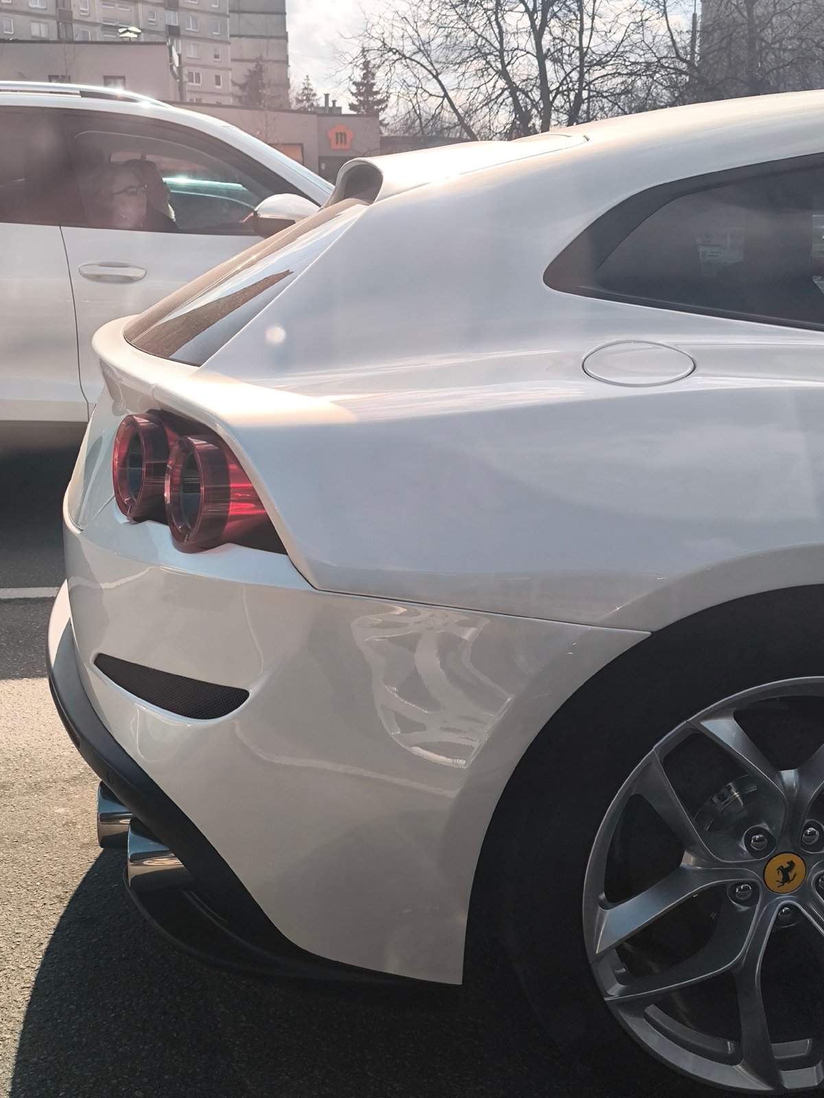 White Ferrari GTC4Lusso spotted parked in Riga, Latvia