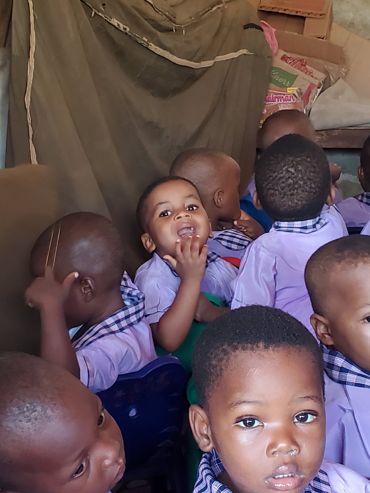 Preschool children gather in classroom setting in Ukwu-Abwa, Nigeria