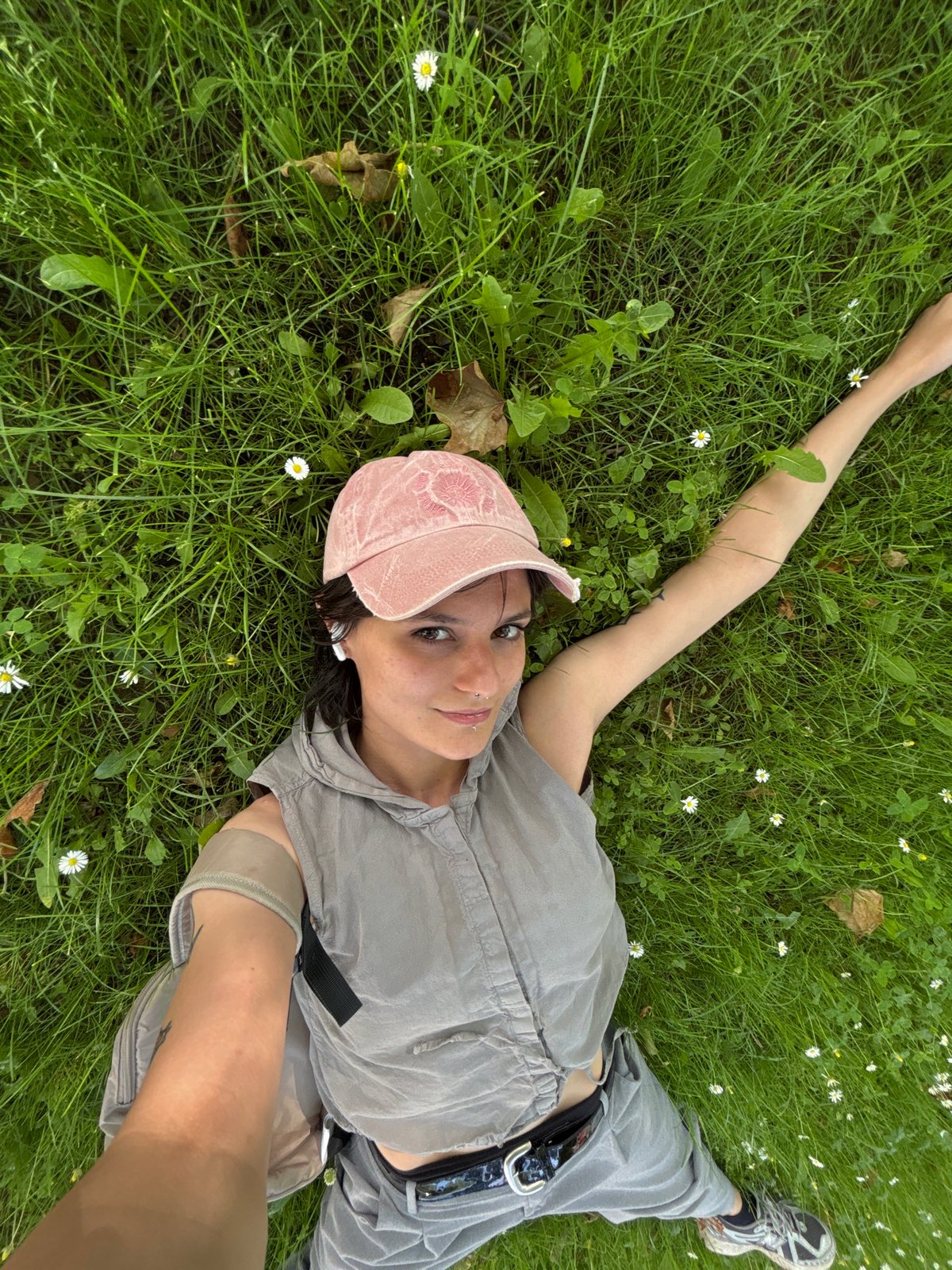 Woman takes outdoor selfies near Sofia cathedral