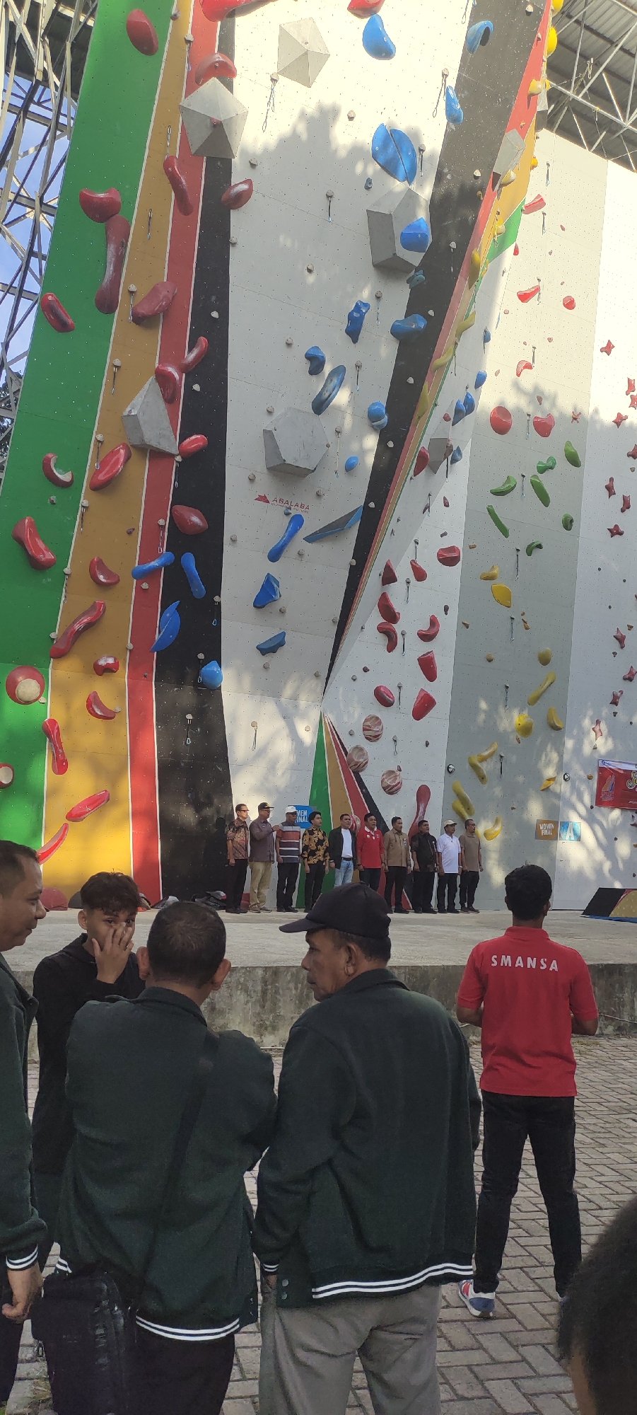 Climbing competition podium ceremonies at Banda Aceh sports center