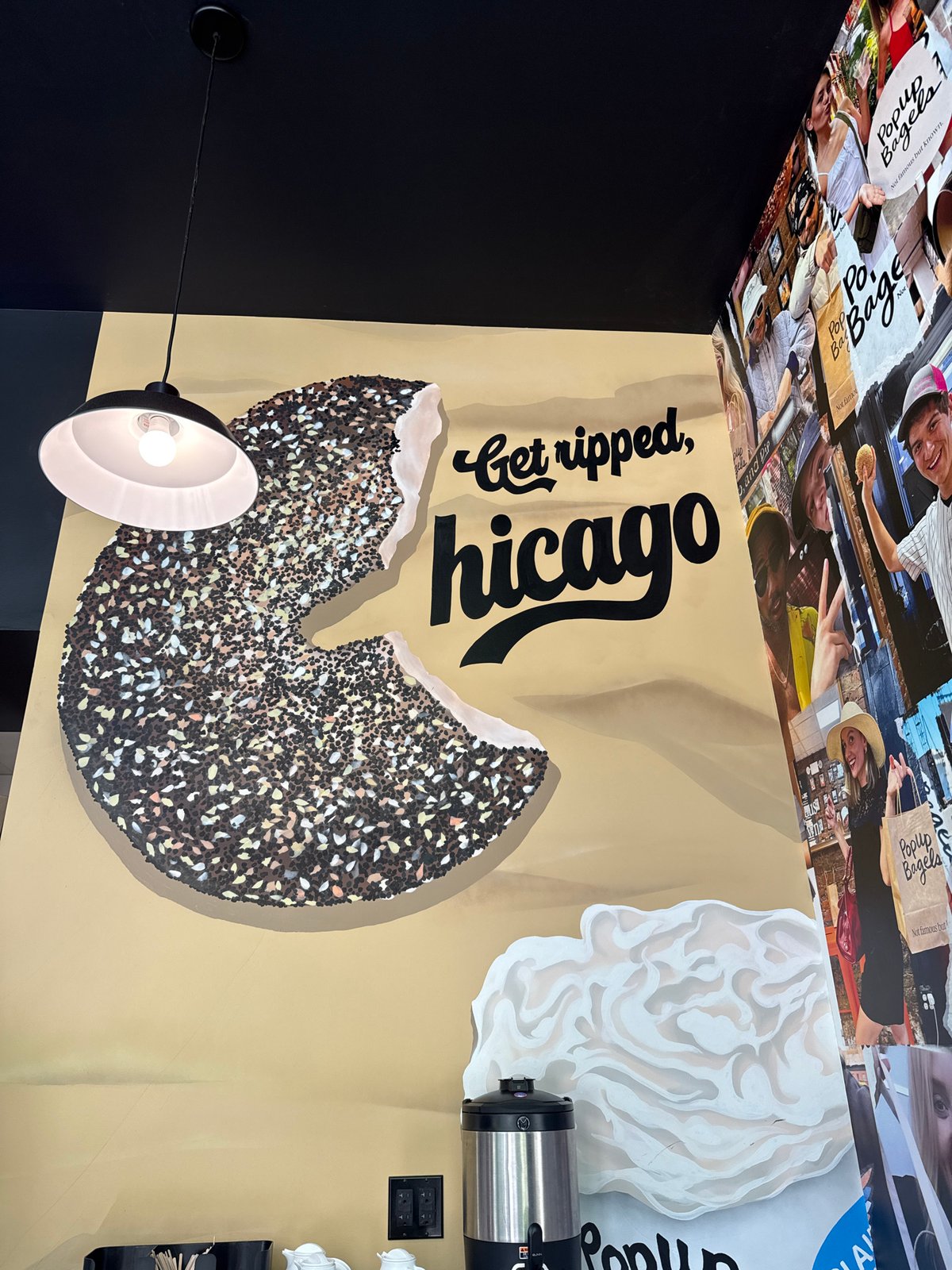 Chicago bagel shop interior documented by witness