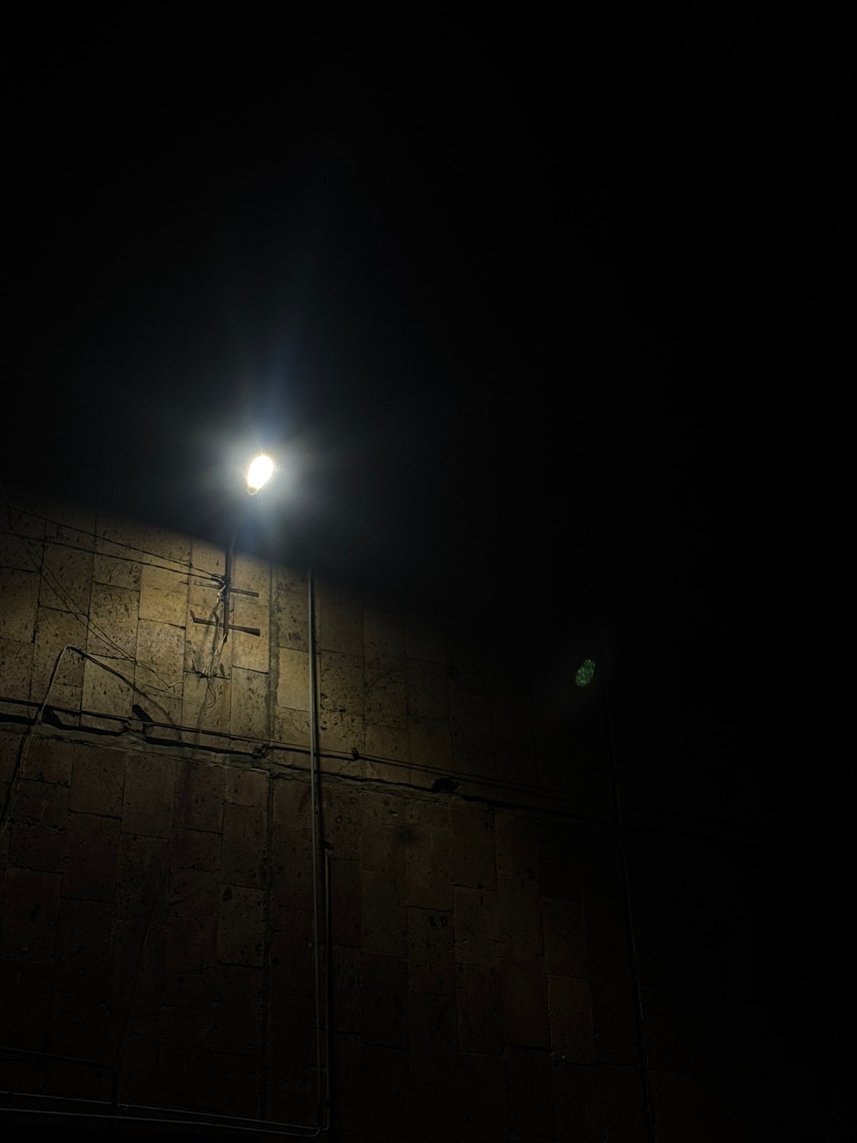Nighttime street documentation captured in central Yerevan