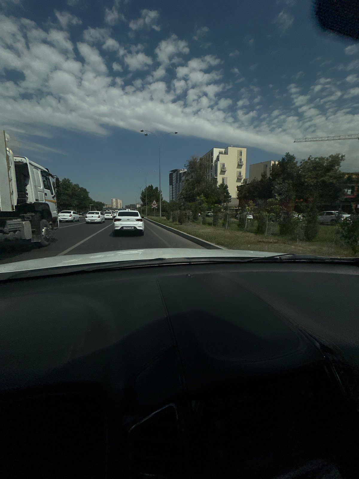 Driving through Tashkent on a sunny July morning