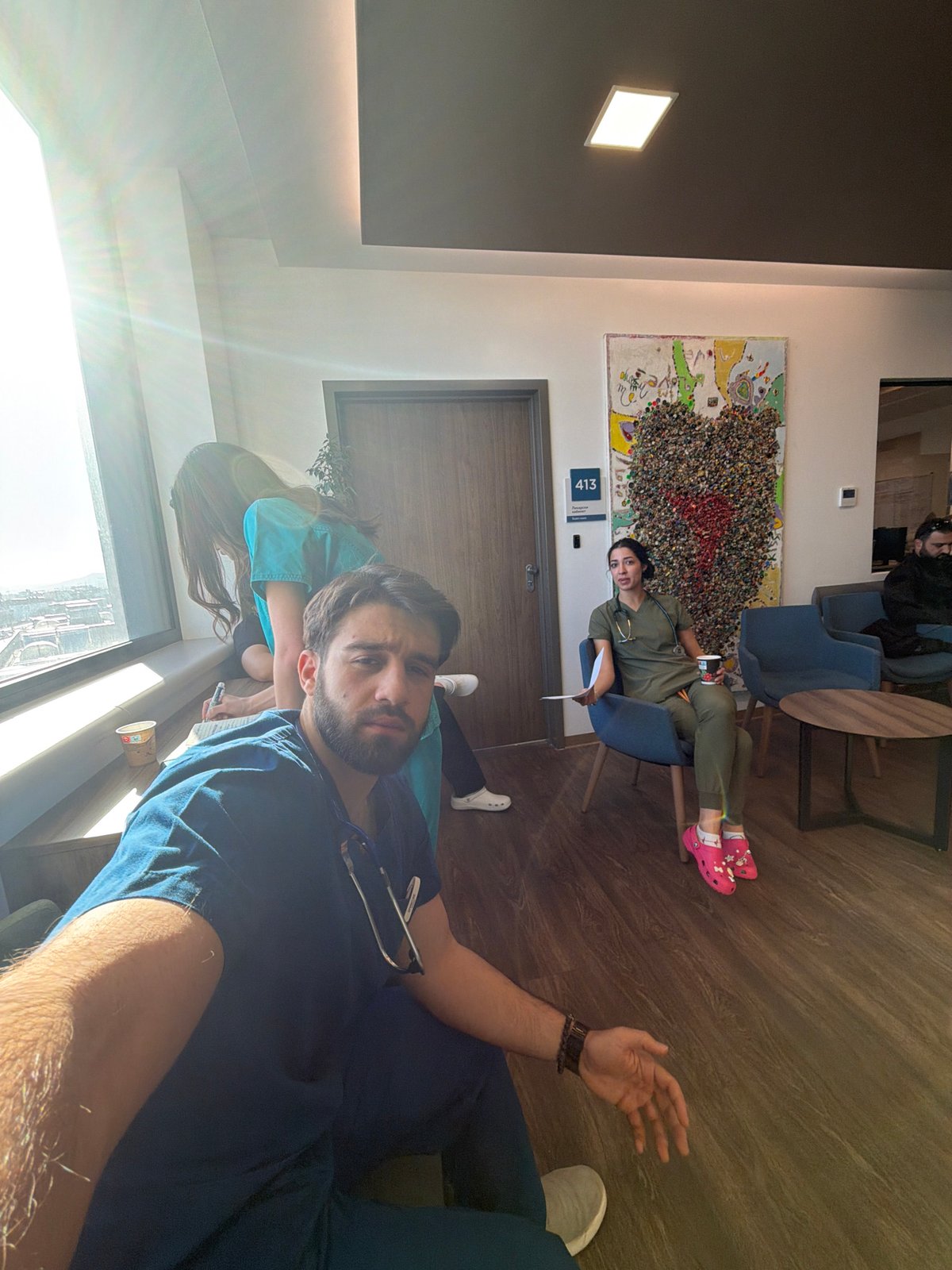 Modern waiting area documented in Sofia medical facility