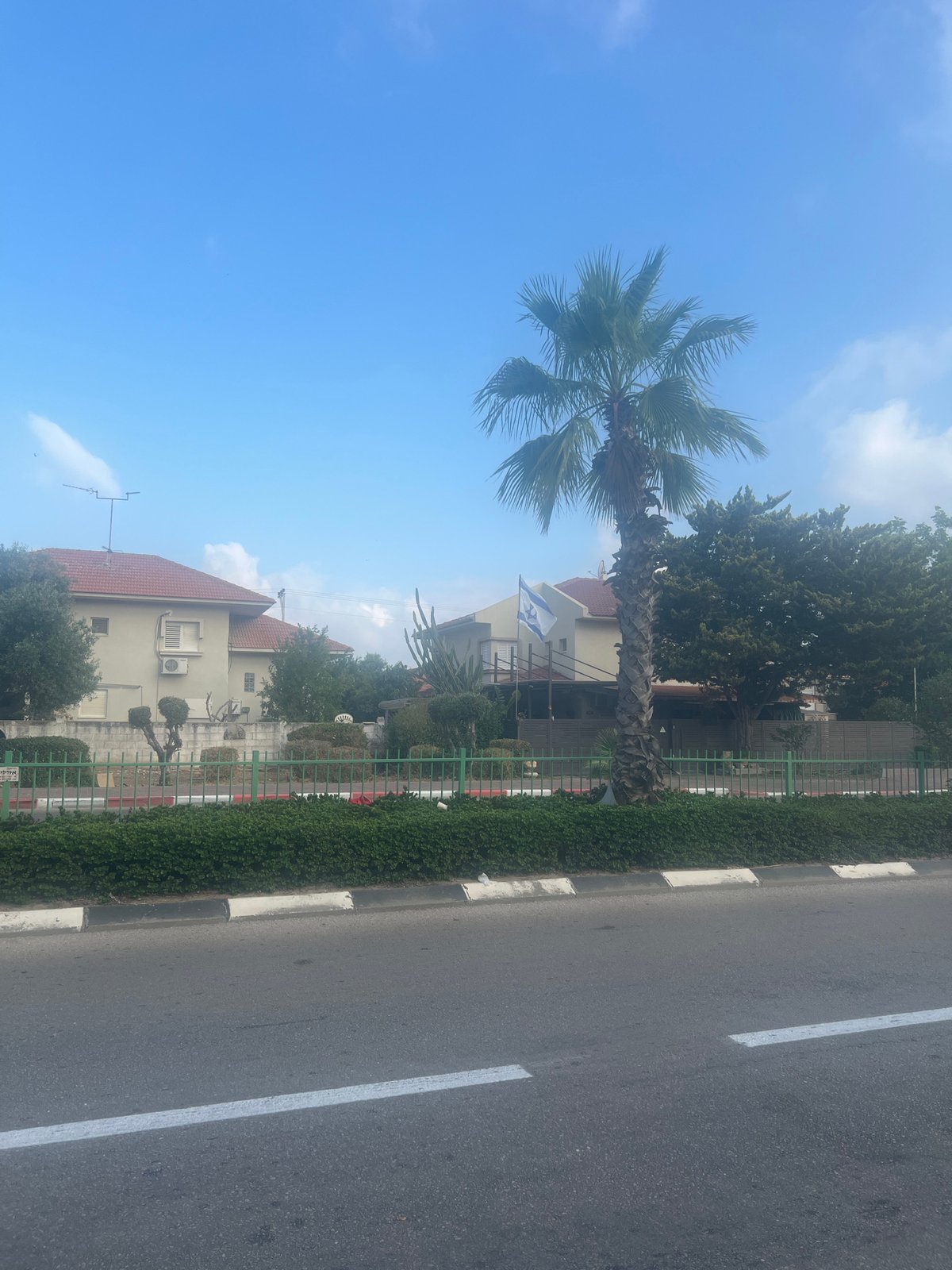 Street scenes in Or Akiva's residential neighborhood, early morning
