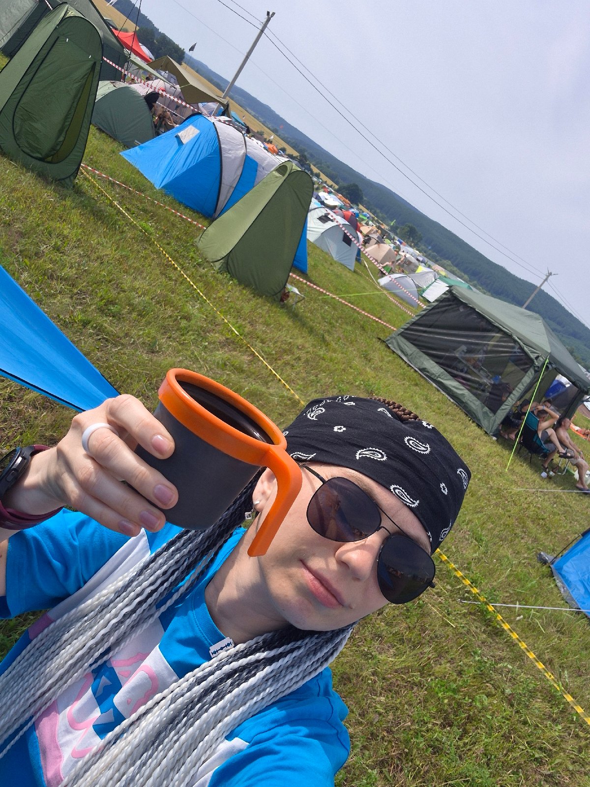 Summer festival campsite life in Lagunovo, Russia