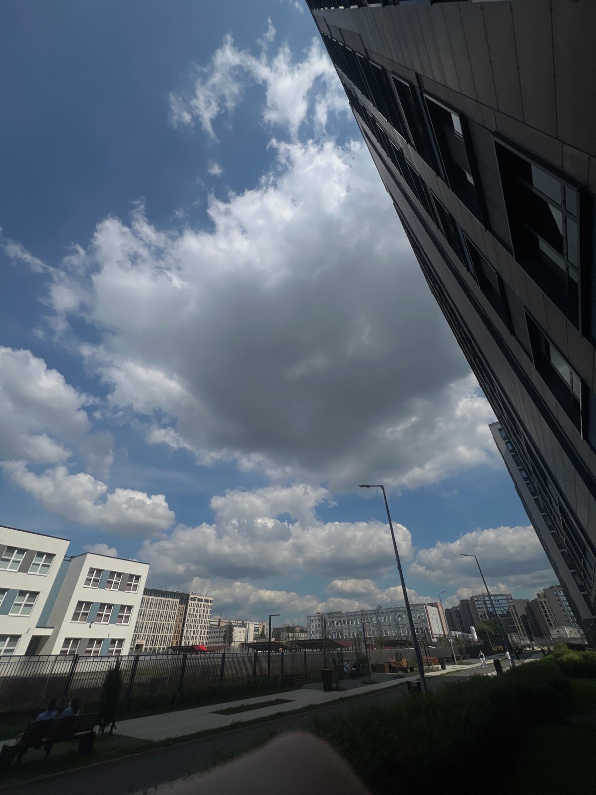 Morning walkthrough of modern Saint Petersburg residential district documented