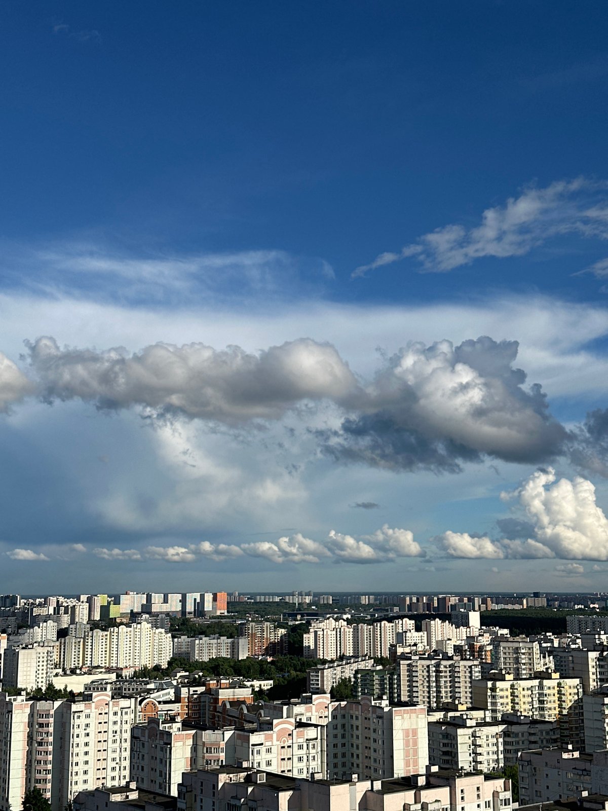 Panoramic view over a dense Moscow residential district