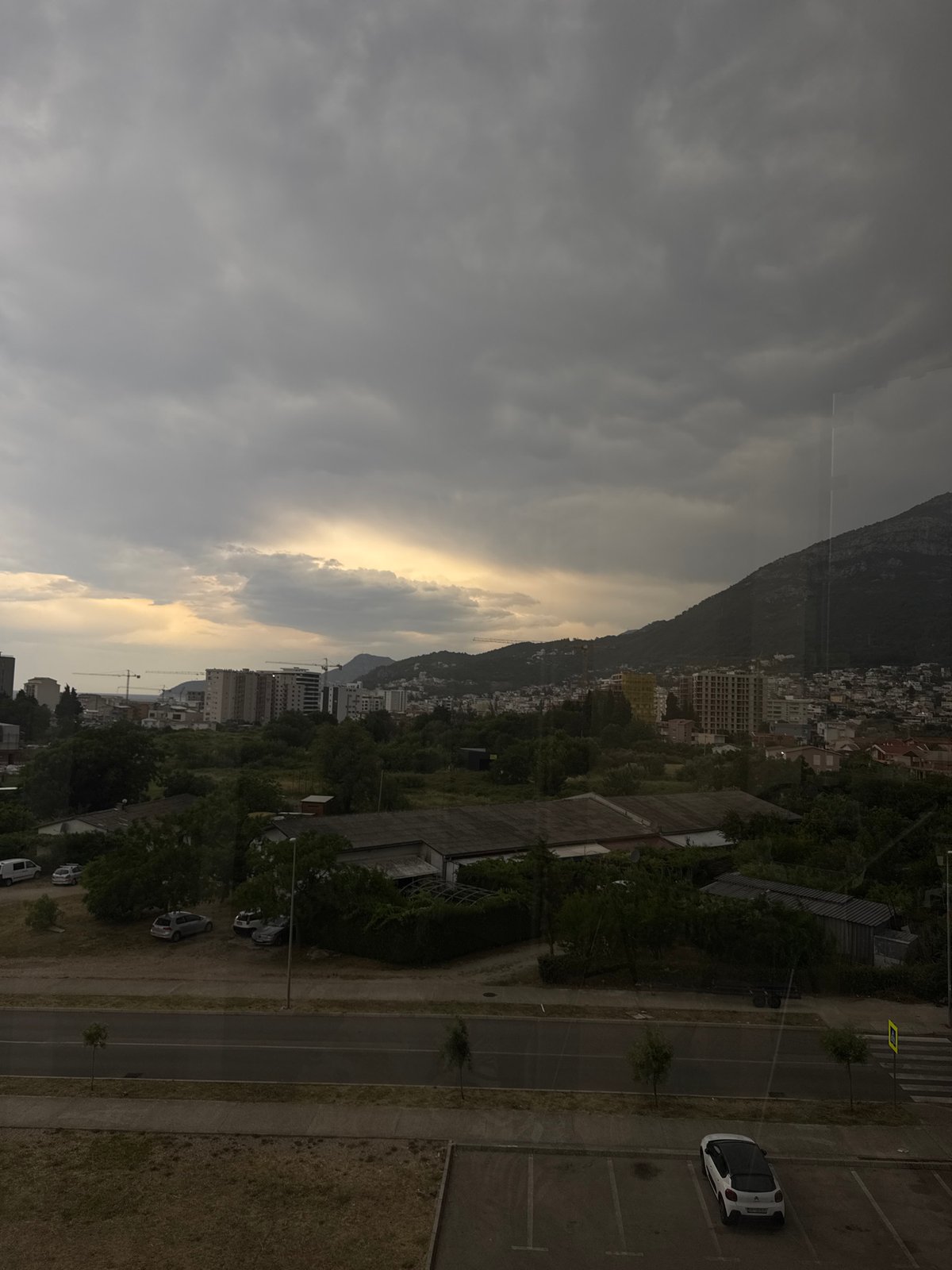 Bar, Montenegro skyline under moody afternoon clouds