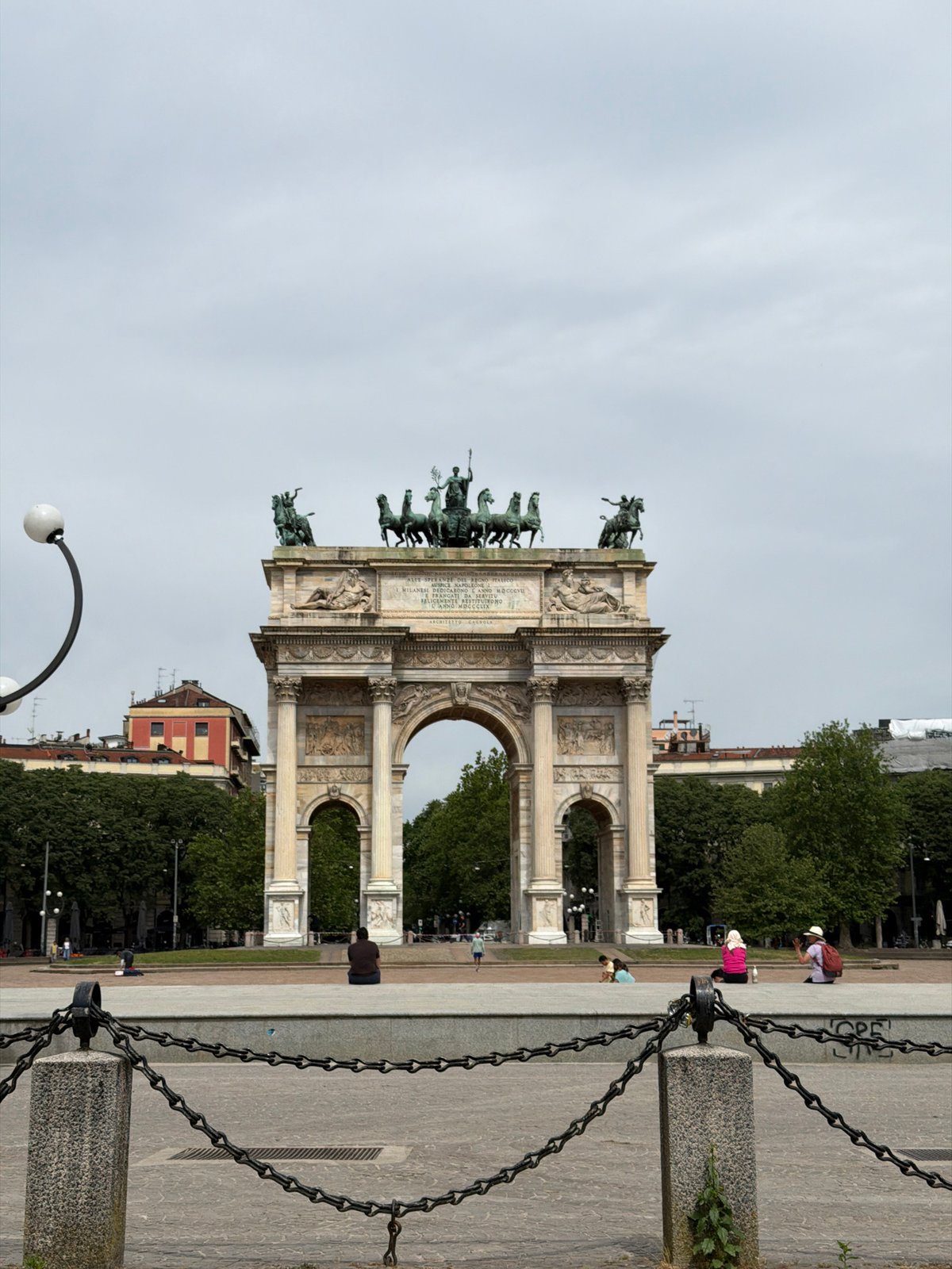 Milan's Arco della Pace documented in Parco Sempione