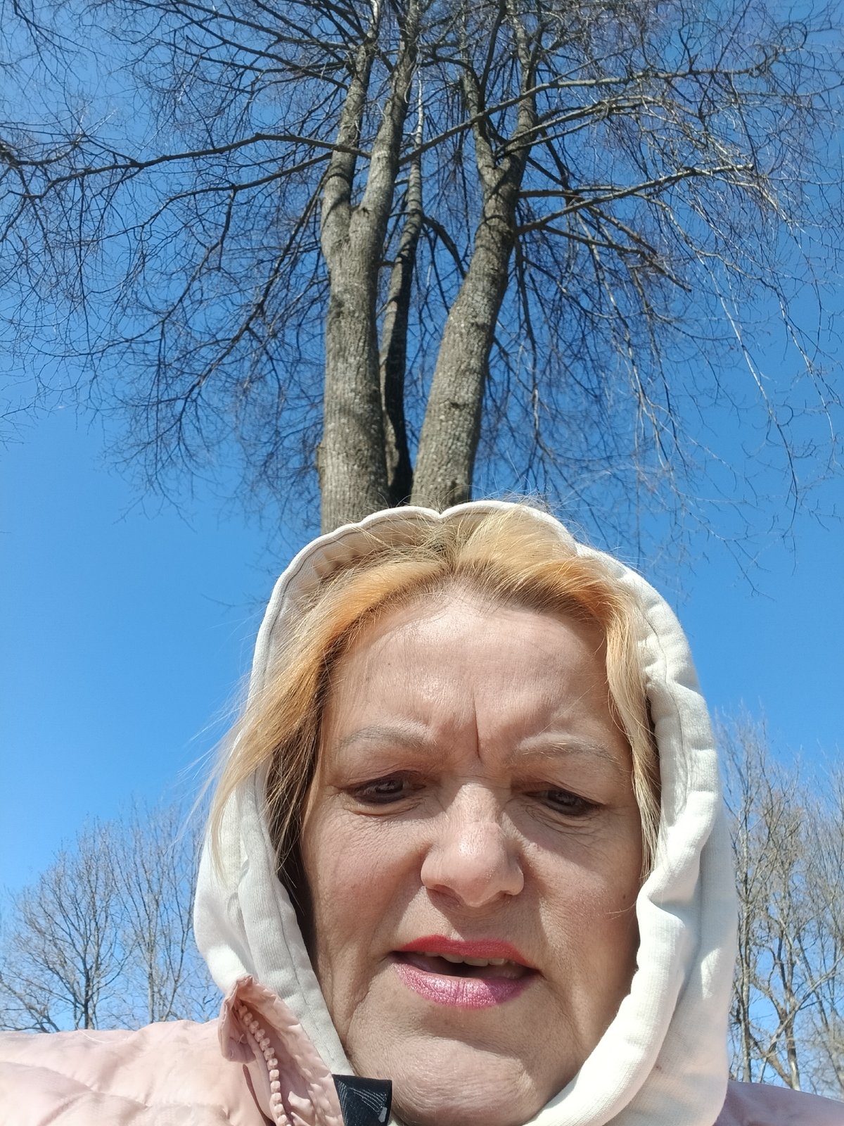 Woman documents spring morning walk in Russian town