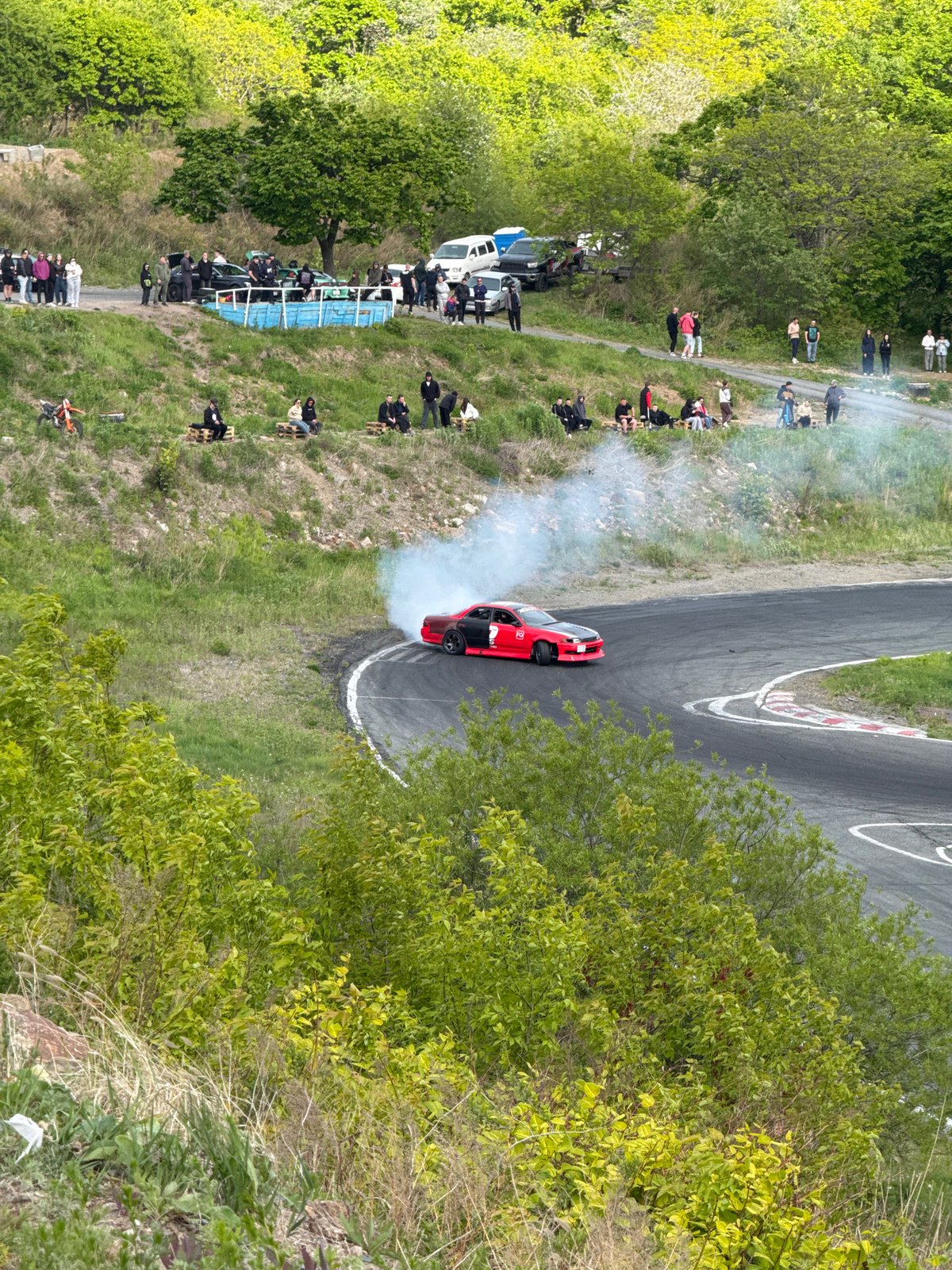 Car drifting demonstration draws spectators at Vladivostok racetrack