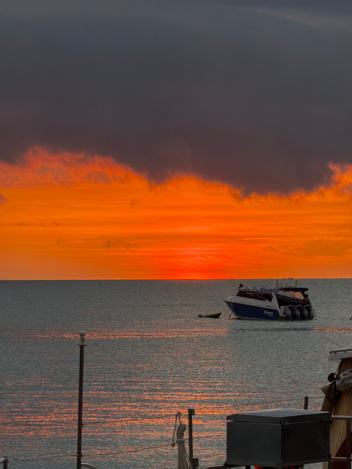 Sunset pier activities in Baan Bang Rak, Thailand