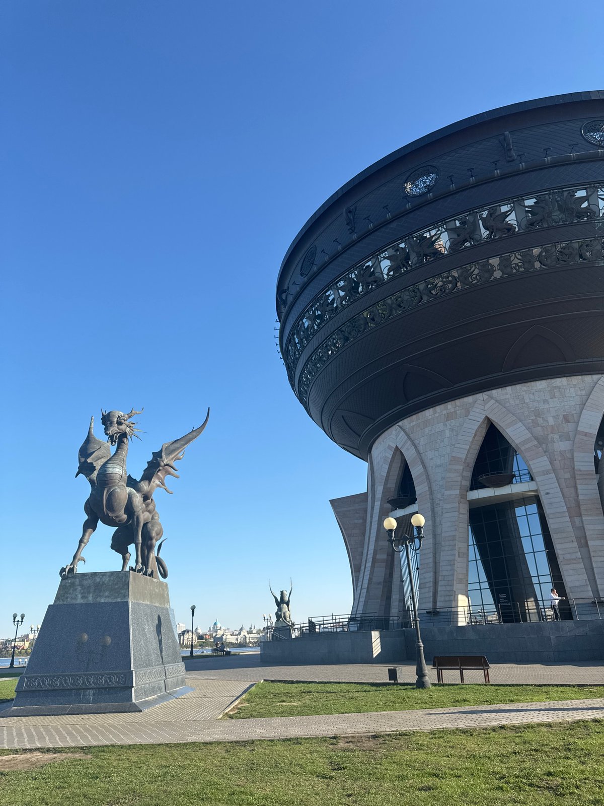 Dragon statue photographed at Kazan Family Center, Russia