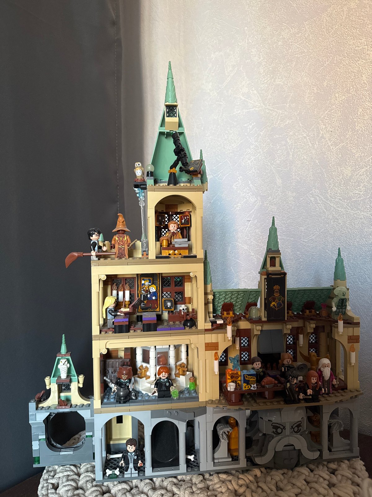 Lego castle display and cosmetic mirror captured in Moscow