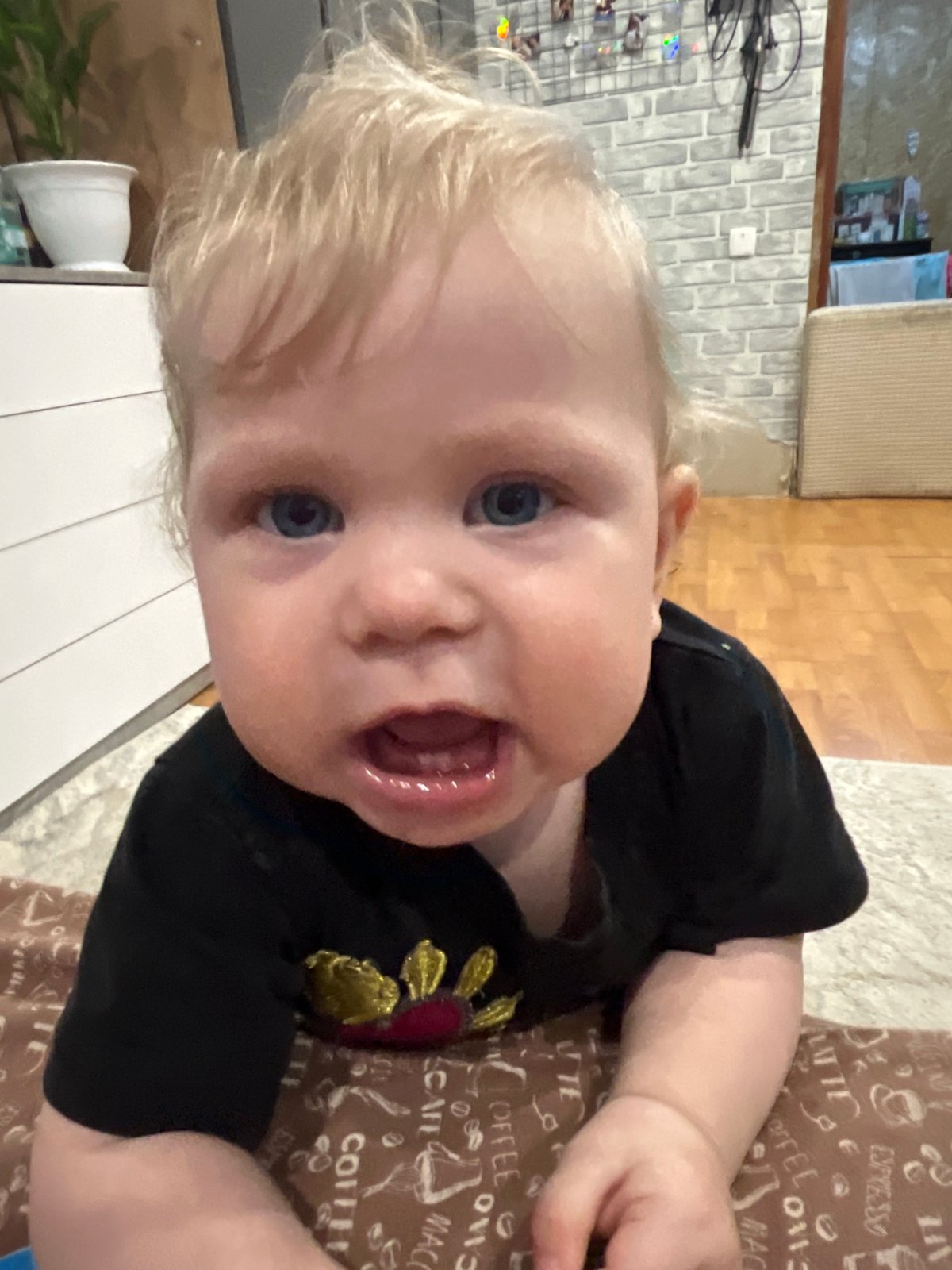 Toddler's playtime moments captured at home in Vesyoloye, Russia