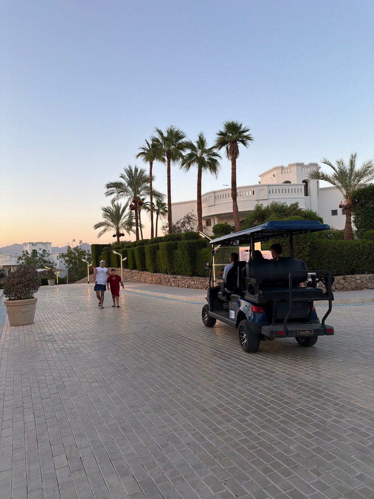 Naama Bay promenade at golden hour, Sharm El Sheikh