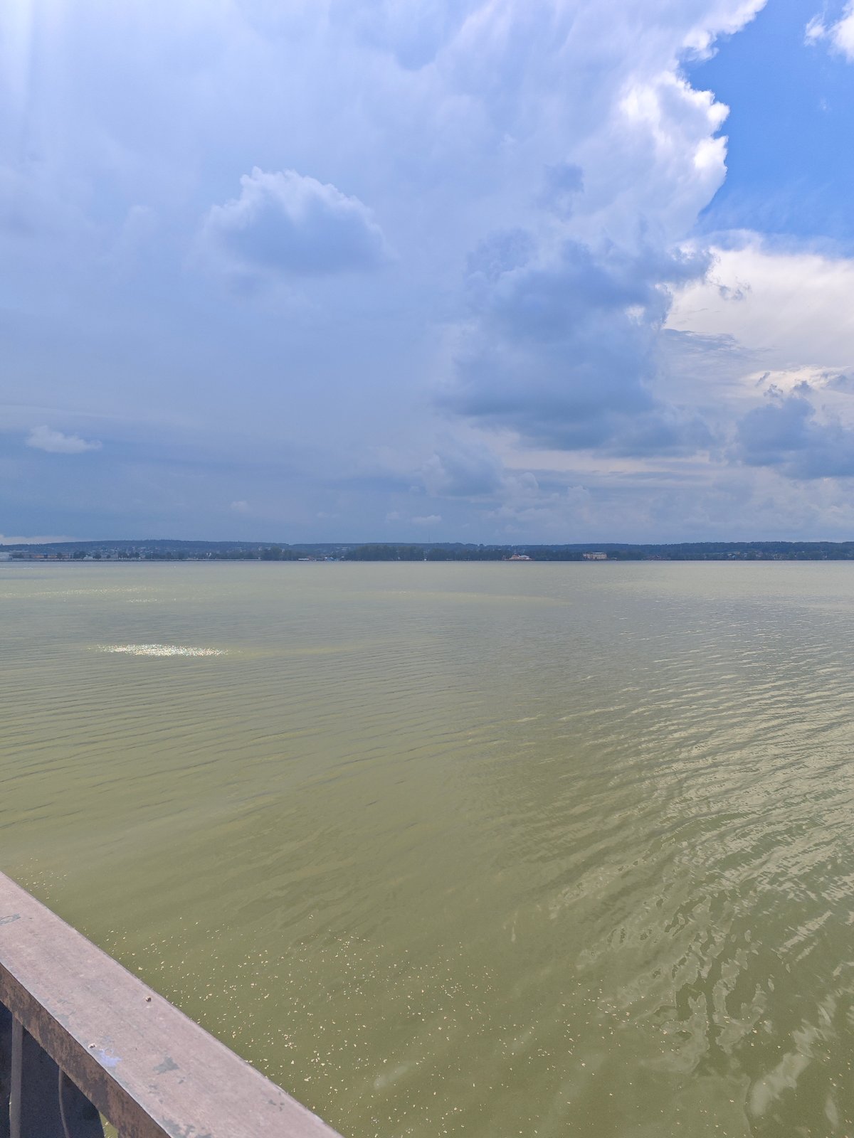 Waterfront promenade views at Votkinsk reservoir, July morning