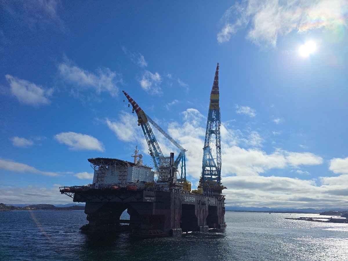 Saipem 7000 crane vessel anchored near Randaberg Norway