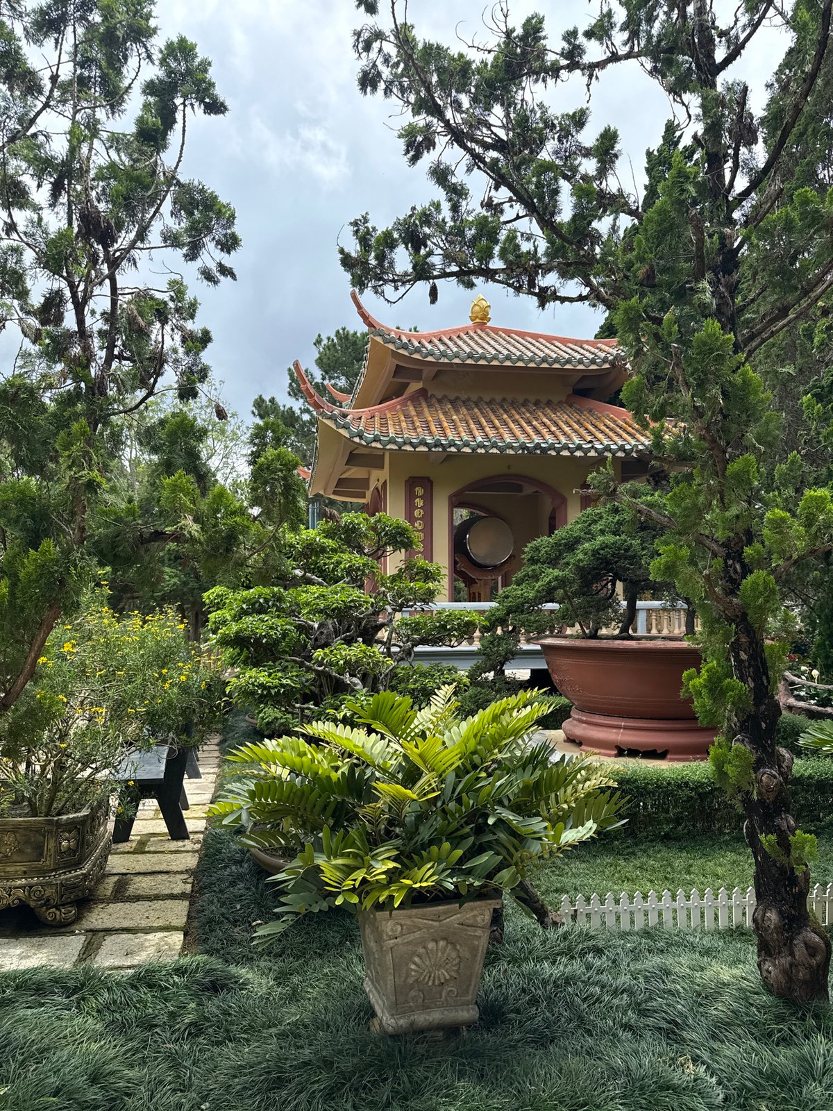 Morning visit documented at Da Lat monastery gardens