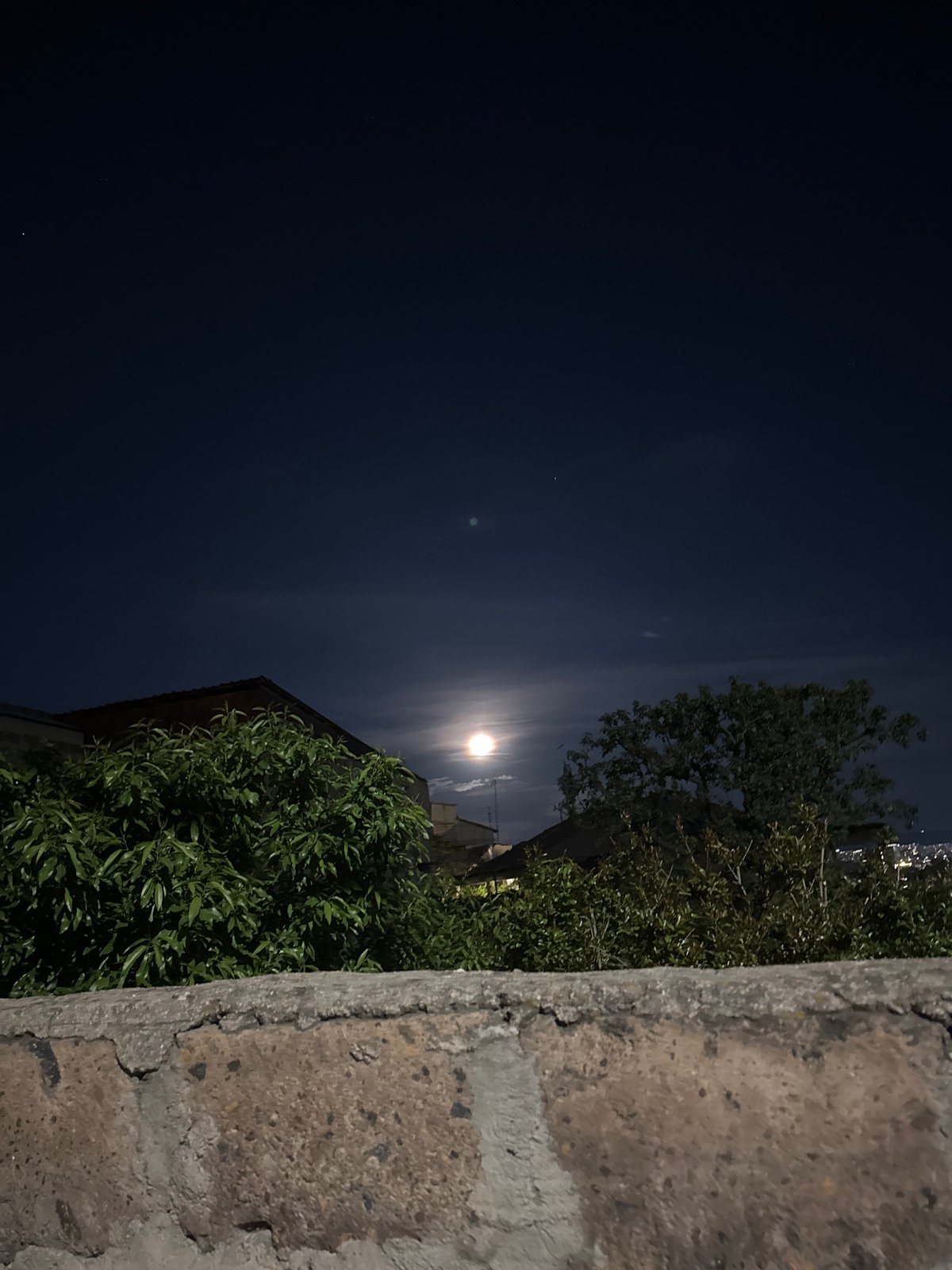 Bright moon with halo effect observed over Yerevan