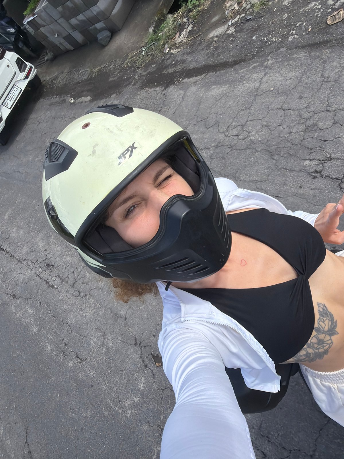Early morning motorcycle outing documented in Mengwi, Indonesia