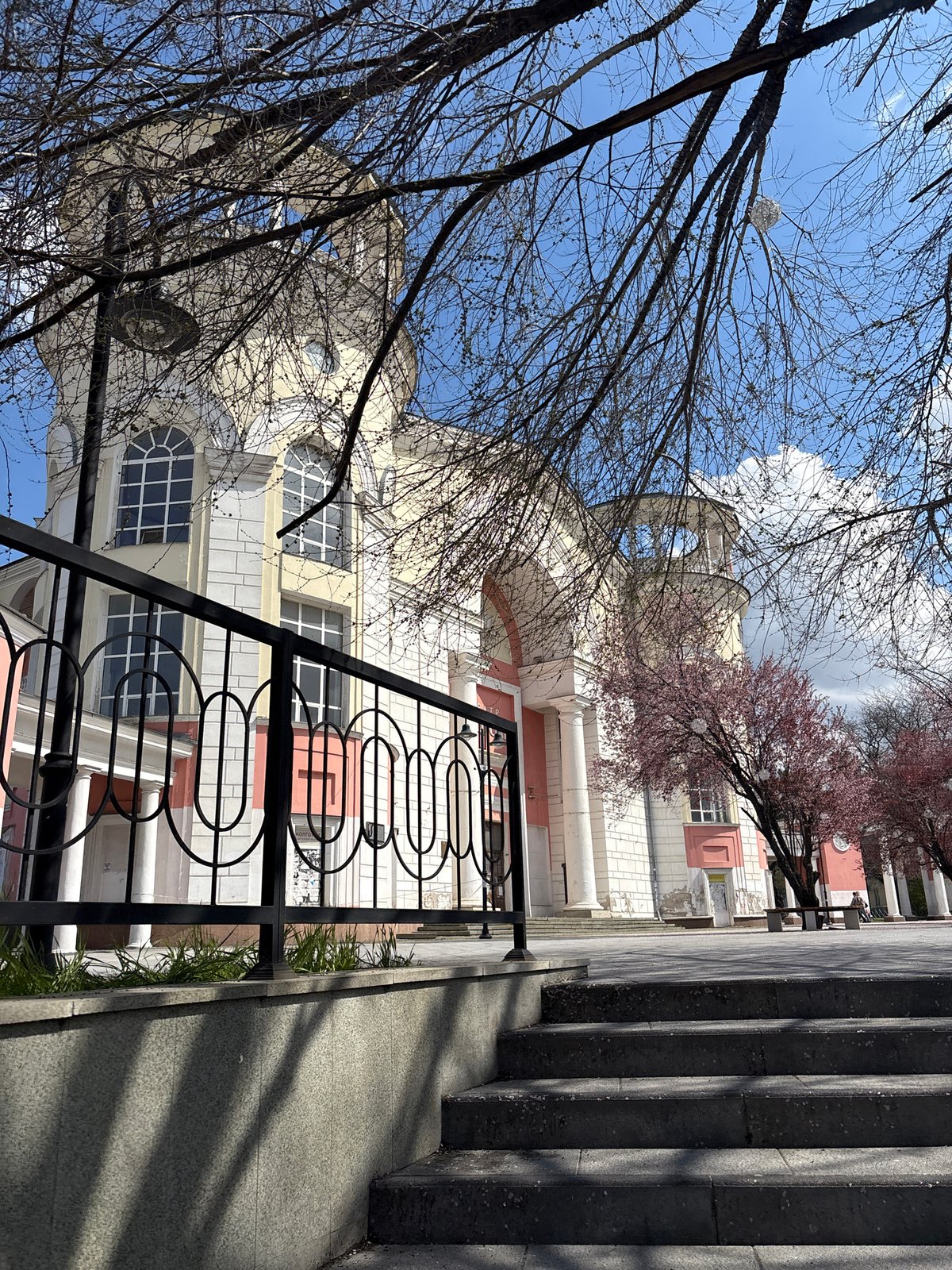 Street scenes documented around Simferopol theater district