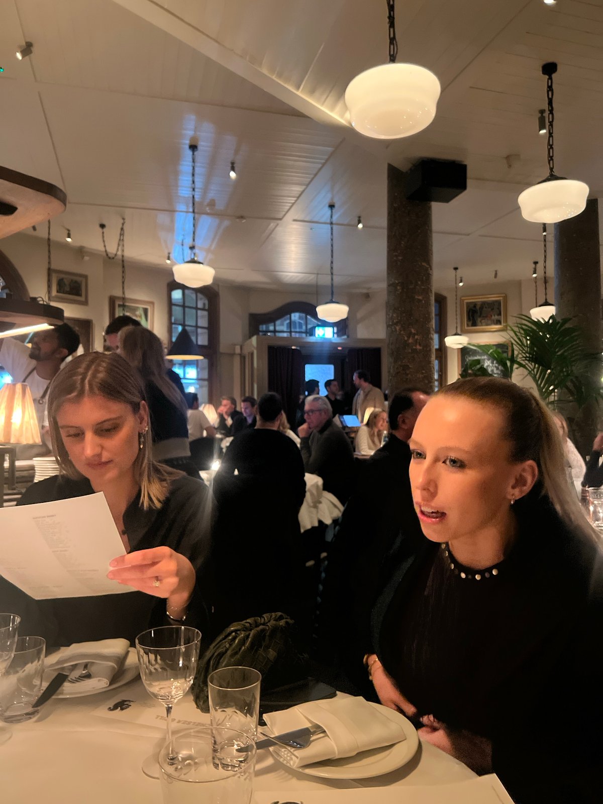 Diners gather at upscale London restaurant Friday evening