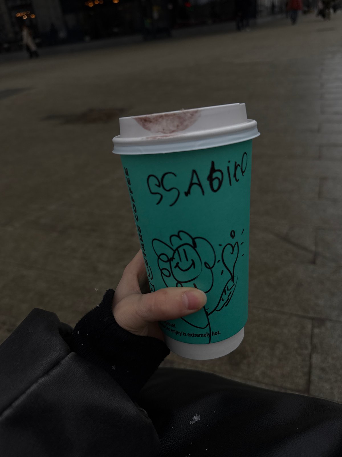 Morning coffee moment captured at Stars Coffee in Moscow