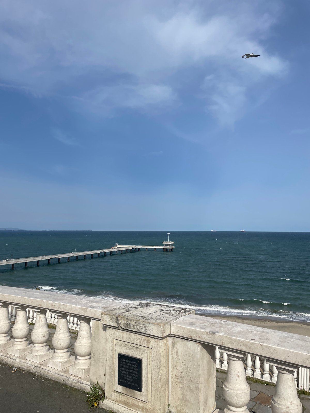 Spring afternoon stroll captured along Burgas seaside promenade