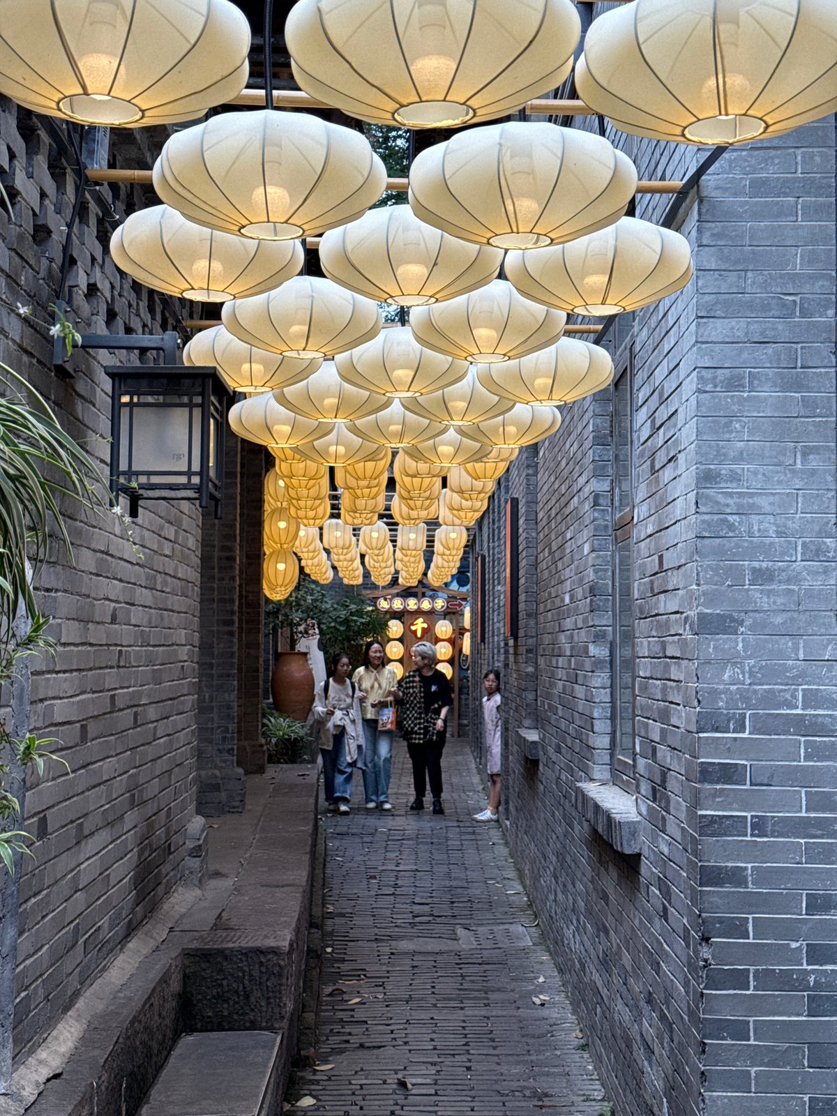 Morning scenes from traditional commercial district in Qingyang, China