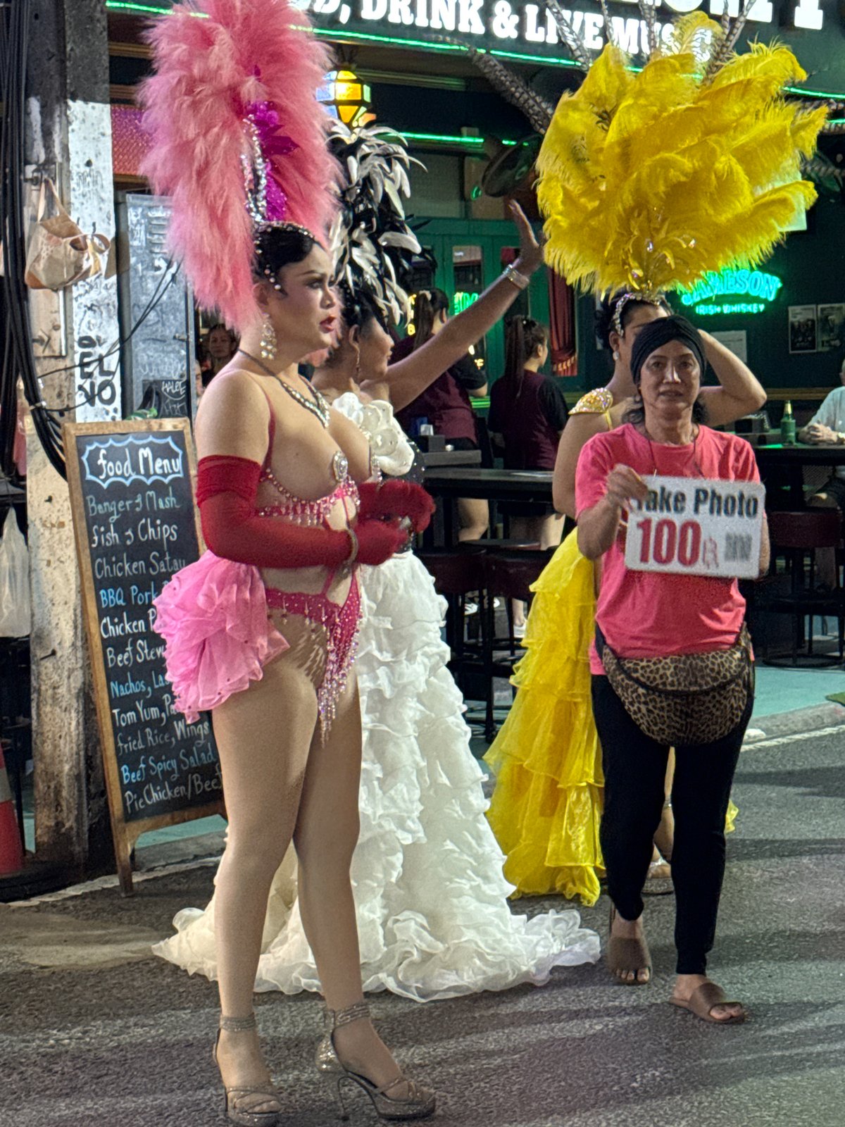 Street performers entertain crowds in Patong's nightlife district