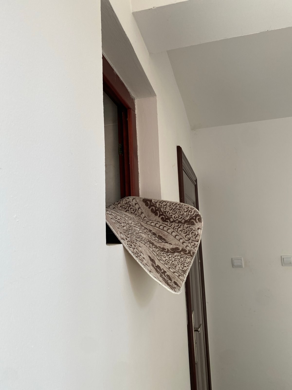 Interior wall opening documented in Budva building